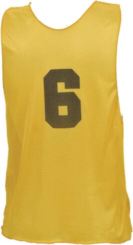 Champion Sports Numbered Mesh Youth Practice Vest, Yellow (Pack of 12) in Saudi Arabia
