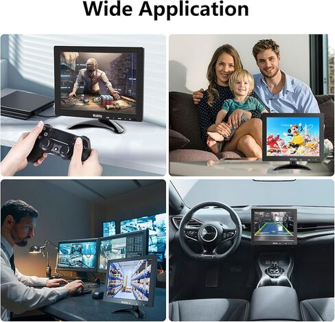 شاشة صغيرة 10.1 بوصة (1920 × 1200) IPS 178 درجة زاوية عرض تدعم HDMI VGA AV BNC مدخل USB للكمبيوتر المحمول، مكبر صوت مدمج بشاشة المطبخ، قابل للتركيب على VESA، جهاز تحكم عن بعد in Kuwait