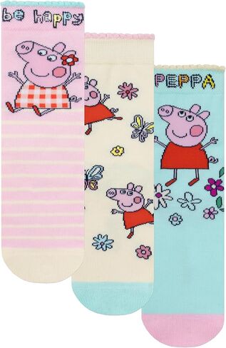 Peppa Pig Socks 3 Pack, Multipack Girls Socks, Pack Of 3 Sock Set, Official Merchandise in Saudi Arabia