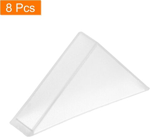 uxcell 8Pcs Plastic Corner Protectors 12x66mm Triangle Shape Glass Corner Guards Cushion for Corner Protection of Glass, Mirror, Tile, White in Saudi Arabia