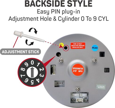 RACETECH Electrical 115MM Tachometer 0-10000RPM White & Amber RED & Blue LED Display with Warning & Peak(W/Outside Shift-Light & Control Box) with OLED Display in Kuwait