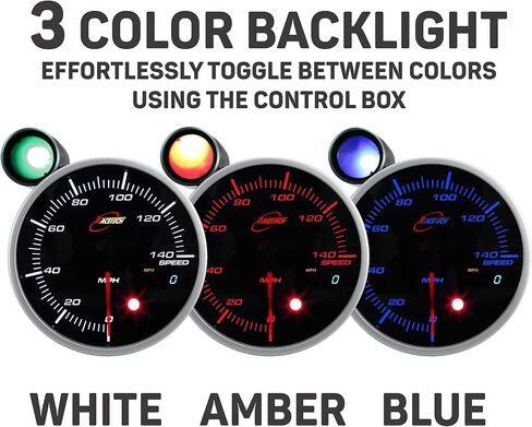 RACETECH Electrical 115MM Tachometer 0-10000RPM White & Amber RED & Blue LED Display with Warning & Peak(W/Outside Shift-Light & Control Box) with OLED Display in Kuwait