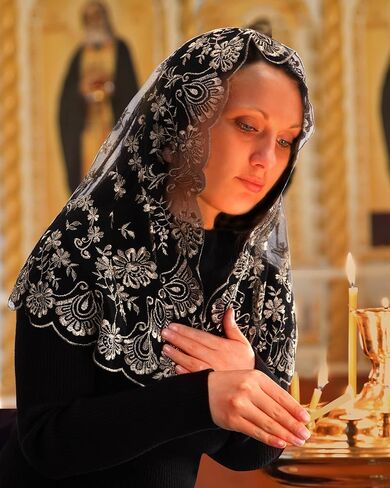 بوزيدوول كنيسة مانتيلا كاثوليكية حجاب: النساء د على شكل كاميليا الأزهار المطرزة كنيسة صغيرة من الدانتيل حجاب أغطية الرأس اللاتينية in Kuwait