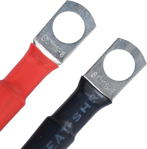 كابلات عاكس بطارية Autoxbert مجموعة 5 Gauge 100 سم 8 مم M6 M8 كابلات سلبية إيجابية الكابلات مجموعة النحاس المعلب للسيارة RV Truck Camper in Saudi Arabia