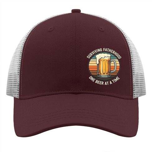 Surviving Fatherhood One Beer at A Time Father's Day Trucker Hats Running Caps for Dad in Saudi Arabia