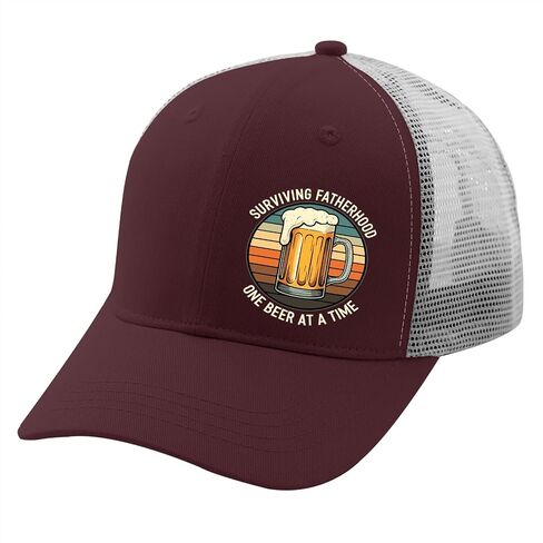 Surviving Fatherhood One Beer at A Time Father's Day Trucker Hats Running Caps for Dad in Saudi Arabia