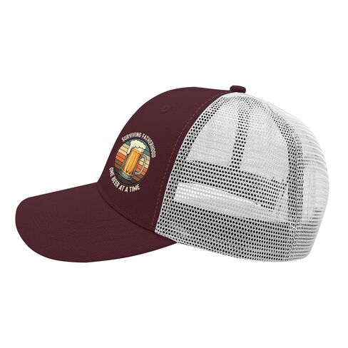 Surviving Fatherhood One Beer at A Time Father's Day Trucker Hats Running Caps for Dad in Saudi Arabia