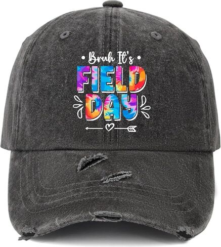 Made in US Bruh It's Field Day Hat for Men Cotton Washed Baseball Caps Adjustable Hat Custom Gifts for Mom in Saudi Arabia
