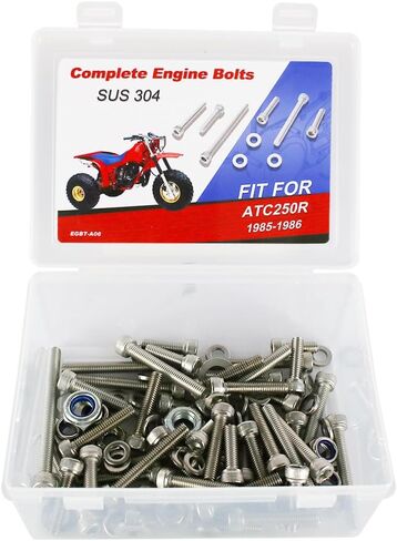 Xitomer M6 M8 Compatible with ATC250R 1985-1986 Stainless 304 SUS Engine Bolt Set Socket Head Screws Kit Washer/Nut/Locknut ATV Bolt Kits in Saudi Arabia