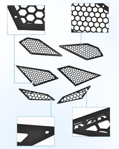 KEWISAUTO Air Intake Cover for 2020-2024 RZR PRO XP/Turbo R, Black Aluminum Mesh Engine Side Vent Grill Inlet Protection Cover Bezel for Polaris RZR PRO XP 4 & Turbo R 4 2020-2024 Accessories (6PCS) in Saudi Arabia