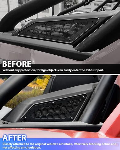 KEWISAUTO Air Intake Cover for 2020-2024 RZR PRO XP/Turbo R, Black Aluminum Mesh Engine Side Vent Grill Inlet Protection Cover Bezel for Polaris RZR PRO XP 4 & Turbo R 4 2020-2024 Accessories (6PCS) in Saudi Arabia
