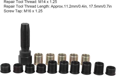 مجموعة إصلاح مؤشر ترابط الشرارة ، M16 × 1.25 المسمار حنفية الكربون المحمولة مجموعة Rethread Kit ، M14x1.25 أداة إصلاح مؤشر ترابط شرارة in Saudi Arabia