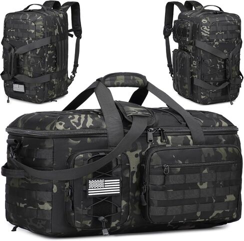 50L Gym Bags for Men, 3 in 1 Travel Duffle Bag with Shoe Compartment, Tactical Military Backpack for Overnight Weekender Gym Traveling Workout Deployment in Saudi Arabia