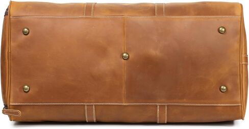 Mens Leather Weekend Bag Full Grain Classic Leather Duffel Bags for Mens Gym Sports Vintage Travel Luggage Overnight Duffle Bags (Dark Brown, 22 Inch) in Saudi Arabia