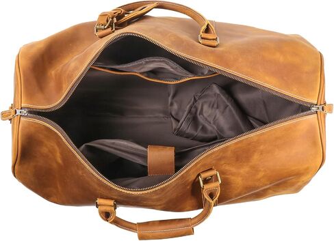 Mens Leather Weekend Bag Full Grain Classic Leather Duffel Bags for Mens Gym Sports Vintage Travel Luggage Overnight Duffle Bags (Dark Brown, 22 Inch) in Saudi Arabia