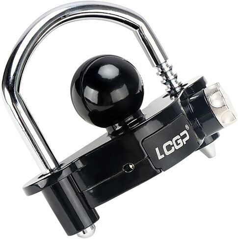 LCGP Black Trailer Hitch Lock مع قفل تركيبة ، يناسب 1-7/8،2 و 2-5/16 بوصة ، أمان تخزين قابل للتعديل ، الصلب الثقيل in Saudi Arabia