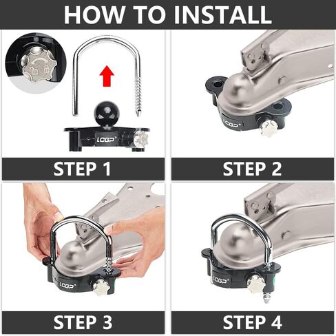 LCGP Black Trailer Hitch Lock مع قفل تركيبة ، يناسب 1-7/8،2 و 2-5/16 بوصة ، أمان تخزين قابل للتعديل ، الصلب الثقيل in Saudi Arabia