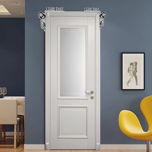2 PCS Jesus I Saw That Funny Home Decor Door Frame Decoration Wood Frame Corner Decoration for Mirror Cabinet Chair Drawer Furniture (Black+White) in Saudi Arabia