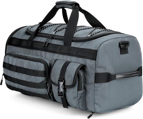 حقيبة Duffel 45L للرجال ، 3 في 1 قابلة للتحويل ، قم بتكليف صالة ألعاب رياضية مع مقصورة للأحذية ، وحلقات ترس تكتيكية ، وبطانة مائية ، والتمرين والسفر (الأسود) in Saudi Arabia