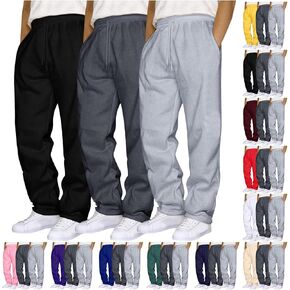 Aniywn Mens 3 Pack Sweatpants Baggy Running Sports Pants Loose Casual Trousers Elastic Waist Drawstring Jogger Sweatpants in Kuwait