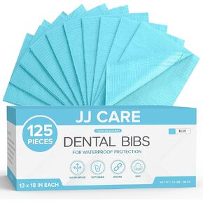 JJ CARE Dental Bibs [Pack of 500] - 13" x 18" Purple Dental Bibs, 3 Ply Waterproof Dentist Bibs, Dental Bibs Disposable for Eyelash Extension, Patient Bibs for Nail Art, Dental Napkins for Piercing in Kuwait