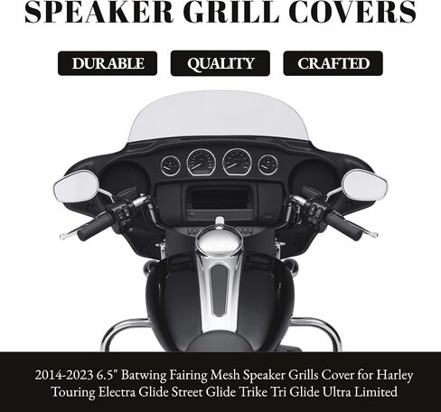 Batwing Fairings 5.25" Black Mesh Speaker Grills Cover for Harley Touring Electra Glide Street Glide Tri Glide Ultra Limited 1996-2013 in Saudi Arabia