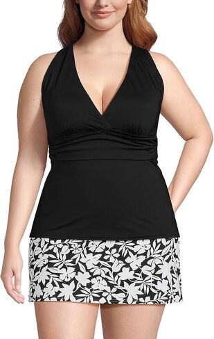 Lands 'End Women's Women Chlorine Resistant Plunge X-Back Tankini Top Swimsuit Top in Saudi Arabia
