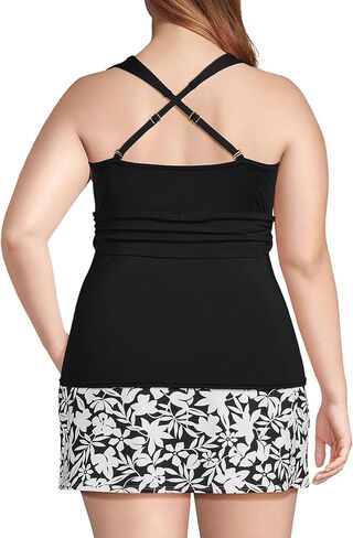 Lands 'End Women's Women Chlorine Resistant Plunge X-Back Tankini Top Swimsuit Top in Saudi Arabia