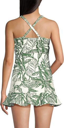 Lands' End Women's Chlorine Resistant Plunge X-Back Tankini Swimsuit Top in Saudi Arabia