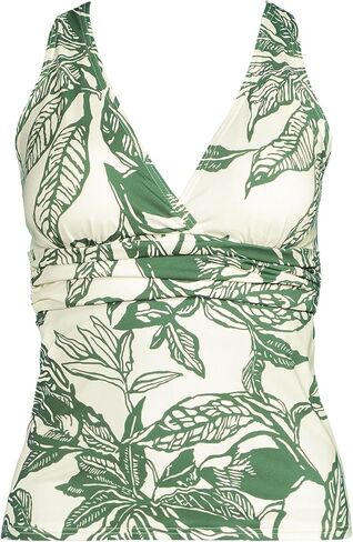 Lands' End Women's Chlorine Resistant Plunge X-Back Tankini Swimsuit Top in Saudi Arabia