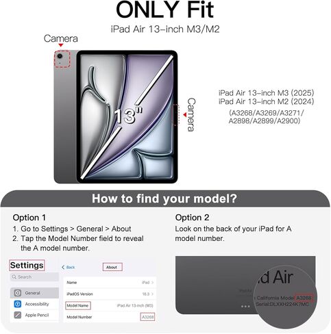 حافظة JETech شفافة لجهاز iPad Pro 13 بوصة M4 (2024)، غطاء خلفي نحيف للكمبيوتر اللوحي شفاف مقاوم للصدمات ومضاد للأصفر مع ظهر صلب من البولي كربونات وممتص للصدمات ناعم من مادة TPU in Kuwait