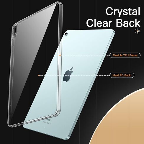 حافظة JETech شفافة لجهاز iPad Pro 13 بوصة M4 (2024)، غطاء خلفي نحيف للكمبيوتر اللوحي شفاف مقاوم للصدمات ومضاد للأصفر مع ظهر صلب من البولي كربونات وممتص للصدمات ناعم من مادة TPU in Kuwait