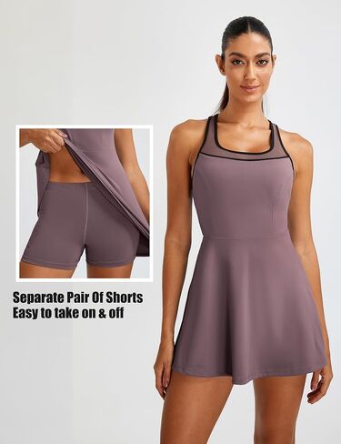 BMJL Women Tennis Tennis Dress Athletic Bra Bra Dresses Dresses Discal Mesh Golf Forts Spries مع جيب in Saudi Arabia