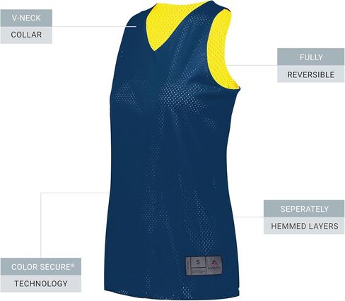 قميص Augusta Sportswear النسائي ذو شبكة التريكو القياسية ذو الوجهين 2.0 جيرسي، أسود/أبيض in Saudi Arabia