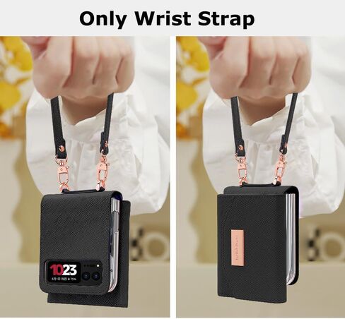 for Motorola Razr 2023 Wallet Case with Wrist Strap, Women Ladies Motorola Razr 2023 Flip Cover Card Holder Wristlet Strap Hinge Protection Motorola Razr 2023 Carrying Handbag Case Purple in Kuwait