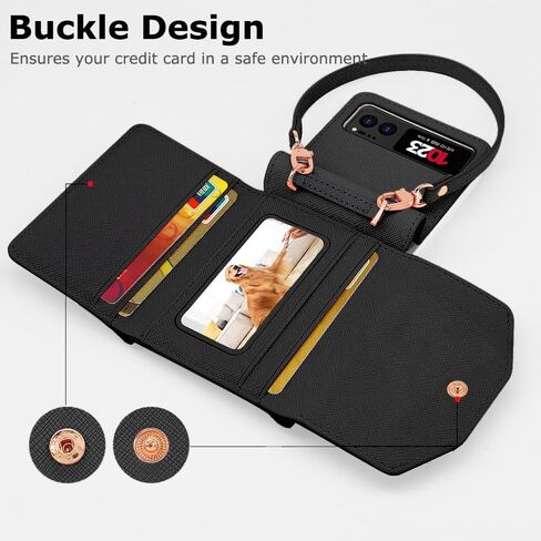 for Motorola Razr 2023 Wallet Case with Wrist Strap, Women Ladies Motorola Razr 2023 Flip Cover Card Holder Wristlet Strap Hinge Protection Motorola Razr 2023 Carrying Handbag Case Purple in Kuwait