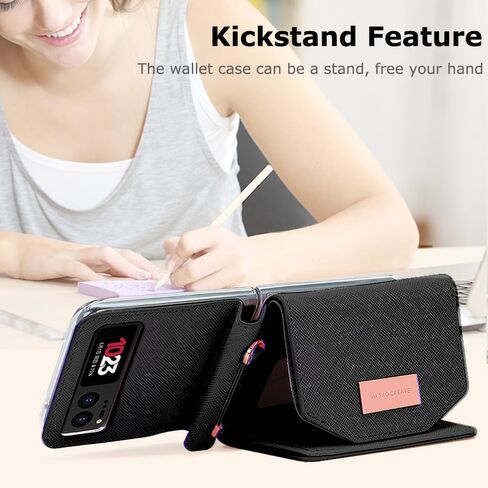 for Motorola Razr 2023 Wallet Case with Wrist Strap, Women Ladies Motorola Razr 2023 Flip Cover Card Holder Wristlet Strap Hinge Protection Motorola Razr 2023 Carrying Handbag Case Purple in Kuwait