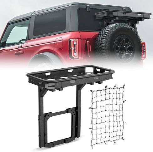 سلة الشحن الخلفية لسيارة Jeep Wrangler JK على البوابة الخلفية OE متوافقة مع باب 2007-2018 Jeep Wrangler JK & JKU Unlimited 2/4، رف شحن الإطارات الاحتياطية، حامل تخزين الأمتعة (مسمار) in Kuwait