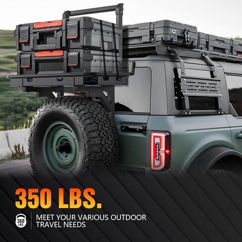 سلة الشحن الخلفية لسيارة Jeep Wrangler JK على البوابة الخلفية OE متوافقة مع باب 2007-2018 Jeep Wrangler JK & JKU Unlimited 2/4، رف شحن الإطارات الاحتياطية، حامل تخزين الأمتعة (مسمار) in Kuwait