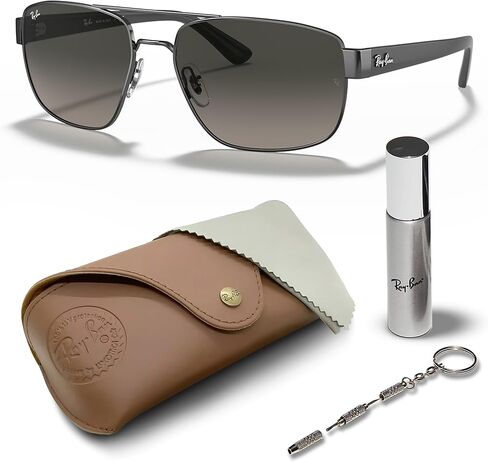 Ray-Ban RB3663 Square-Round Round Grouds مع حزمة أدوات النظارات الرسمية in Kuwait