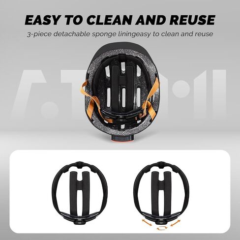 Atomi Bike Helmet - Rechargeable Back LED Helmet Light - CPSC Certified Bicycle Helmet - Electric Scooter Helmets for Adults with Adjustable Strap - Bright Lights Get Noticed in Saudi Arabia