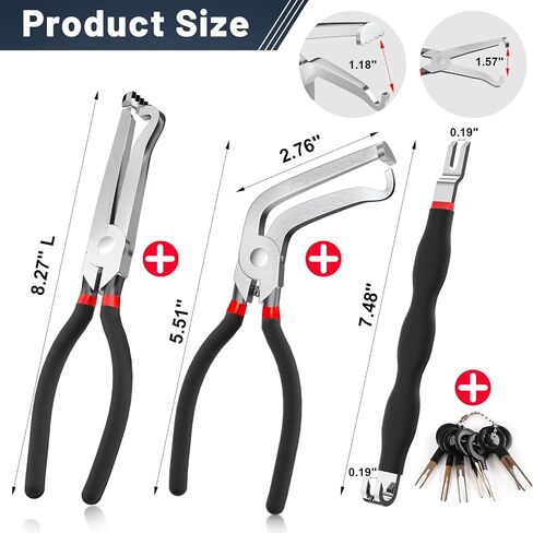 cyrico 4 Pcs Electrical Disconnect Pliers, 60 Degree Straight Connector Separator Pliers for Car Wiring, Rapid Electrical Plug Disconnect Set Automotive System Removal Tool for Push Tab Style Plugs in Saudi Arabia