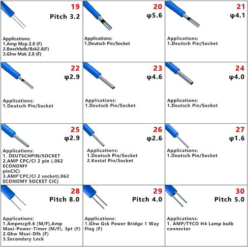 DPTOOL 30PCS مجموعة أدوات إزالة الطرفية الكهربائية مجموعة موصل توصيل توصيل دبوس عالمي مناسبة مع 132.5 مم 132.88 مم 134.7 مم 133.8 مم لأربعة حجم لمعظم طرز المركبات in Kuwait