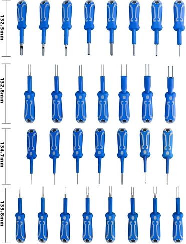 DPTOOL 30PCS مجموعة أدوات إزالة الطرفية الكهربائية مجموعة موصل توصيل توصيل دبوس عالمي مناسبة مع 132.5 مم 132.88 مم 134.7 مم 133.8 مم لأربعة حجم لمعظم طرز المركبات in Kuwait