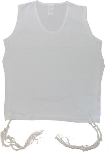Boys Perf-Tzit Undershirt Tzitzis with Ashkenaz Strings - White, 18 in Saudi Arabia