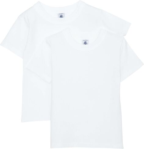 PETIT BATEAU Set of 2 Boy's Short Sleeves White Undershirt Sizes 2-18 Style 15043-23992 (Size 12 Style 15043) in Saudi Arabia