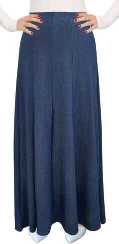 طفل O Women's Lightweight Faux Denim Stretch Lenit Length 12 لوحة تنورة - مصنوعة في الولايات المتحدة الأمريكية in Saudi Arabia