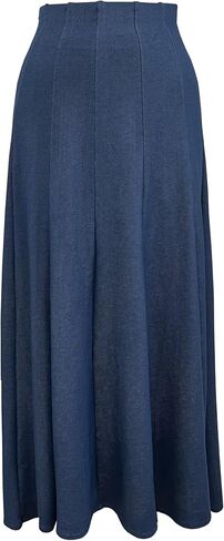 طفل O Women's Lightweight Faux Denim Stretch Lenit Length 12 لوحة تنورة - مصنوعة في الولايات المتحدة الأمريكية in Saudi Arabia