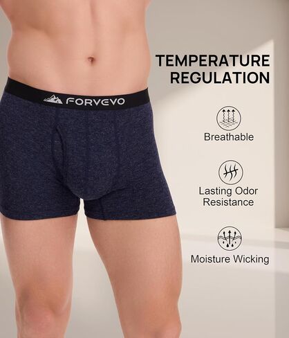 2 حزمة Mens Merino Wool Boxer Boxer ، ملابس داخلية من الصوف للتنفس للرجال ، شورتات مريحة الرطوبة الفطرية in Kuwait