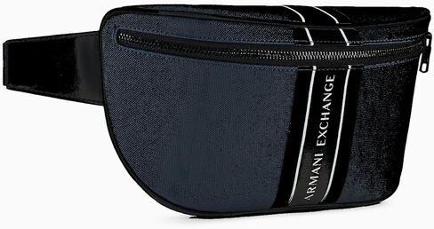 A | X ARMANI EXCHANGE Men's All Over Logo Waist Bag, Black/Black-Black/Black, One Size in Saudi Arabia